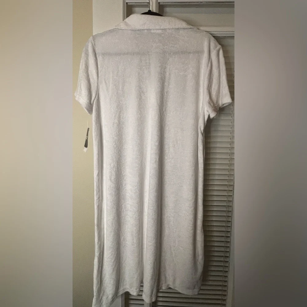 White Terrycloth  SwimSuit Cover Up-Available in Large & Medium